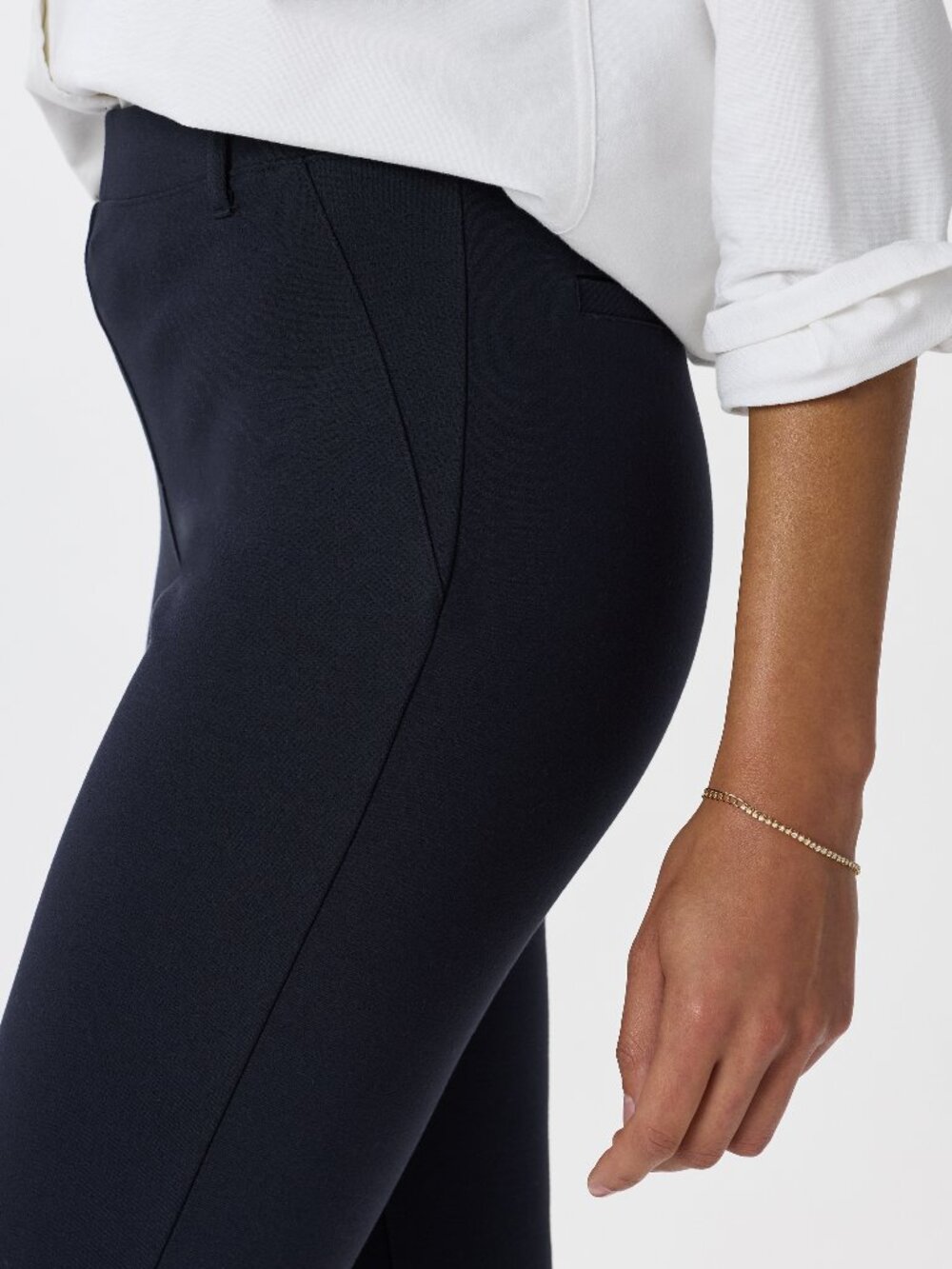 Ponte Straight Leg Pants in Navy - Picture 3 of 9